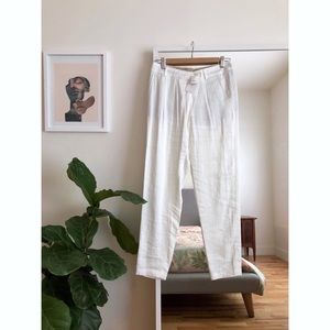 NWT VINCE White Linen Trousers